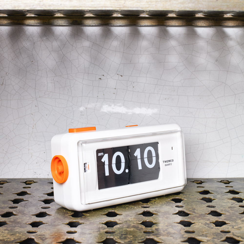Clock AL 30 - White & Orange - Twemco – Merci Paris