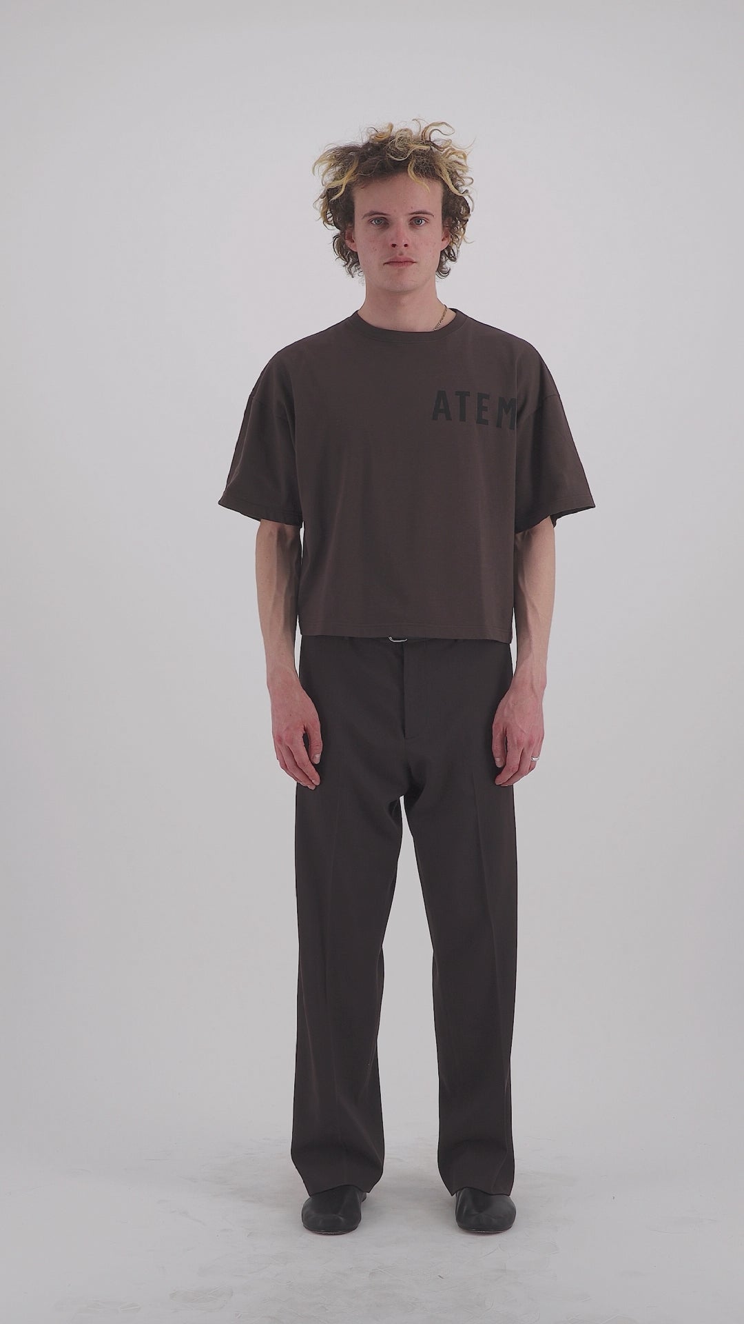 Gilles Straight Tropical Wool Twill Leg Formal Trousers Dark