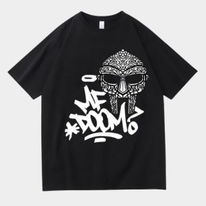 MF DOOM Black T Shirt With Madvillain Metal Face Graphics | MF