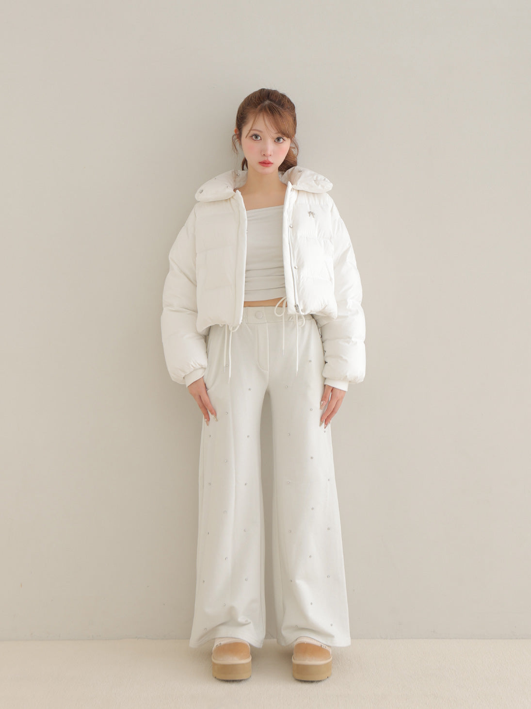Bijou cropped down jacket(eme10815) – M me eme