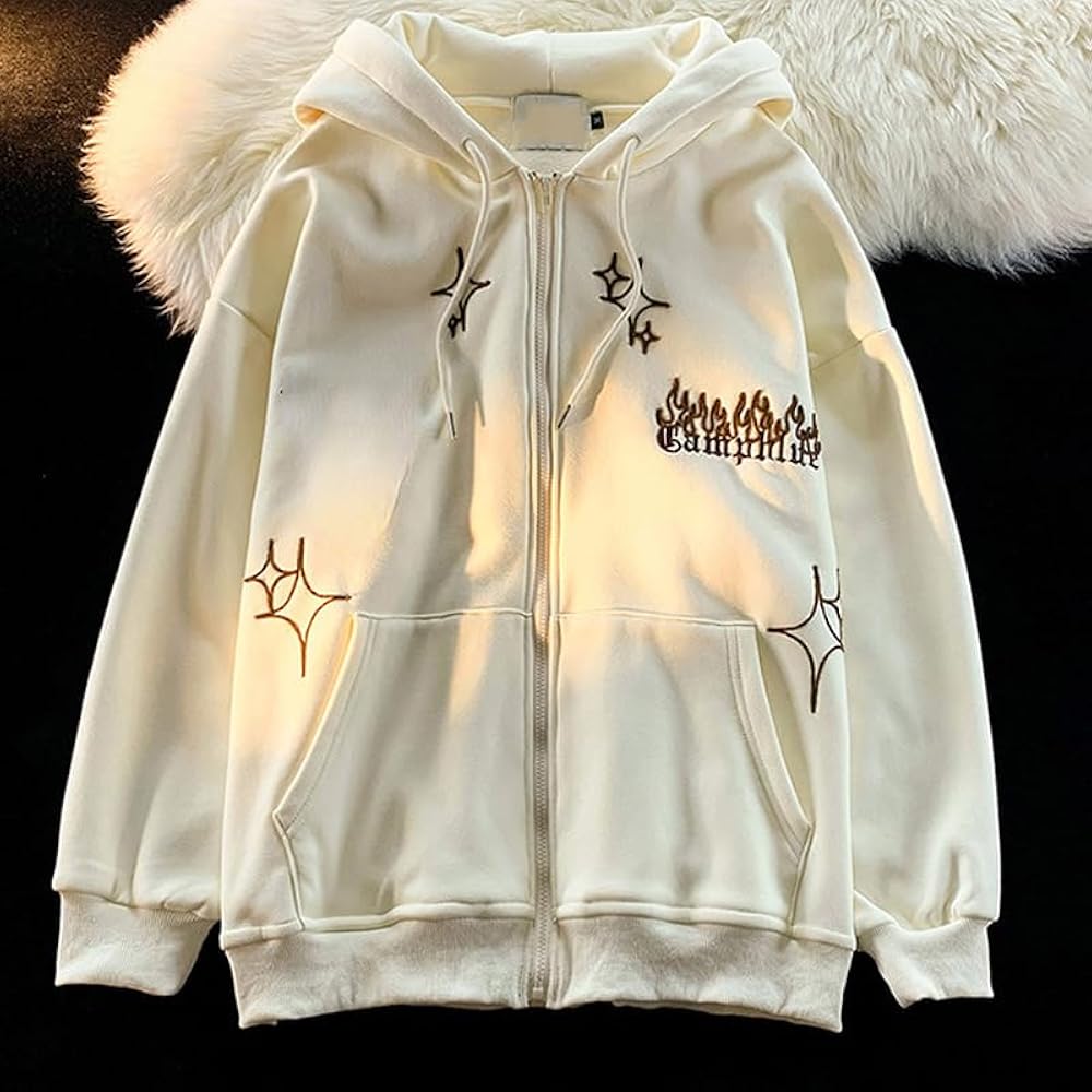 Amazon.com: Tyadorw Y2K Zip Up Hoodie Cross Skeleton Graphic