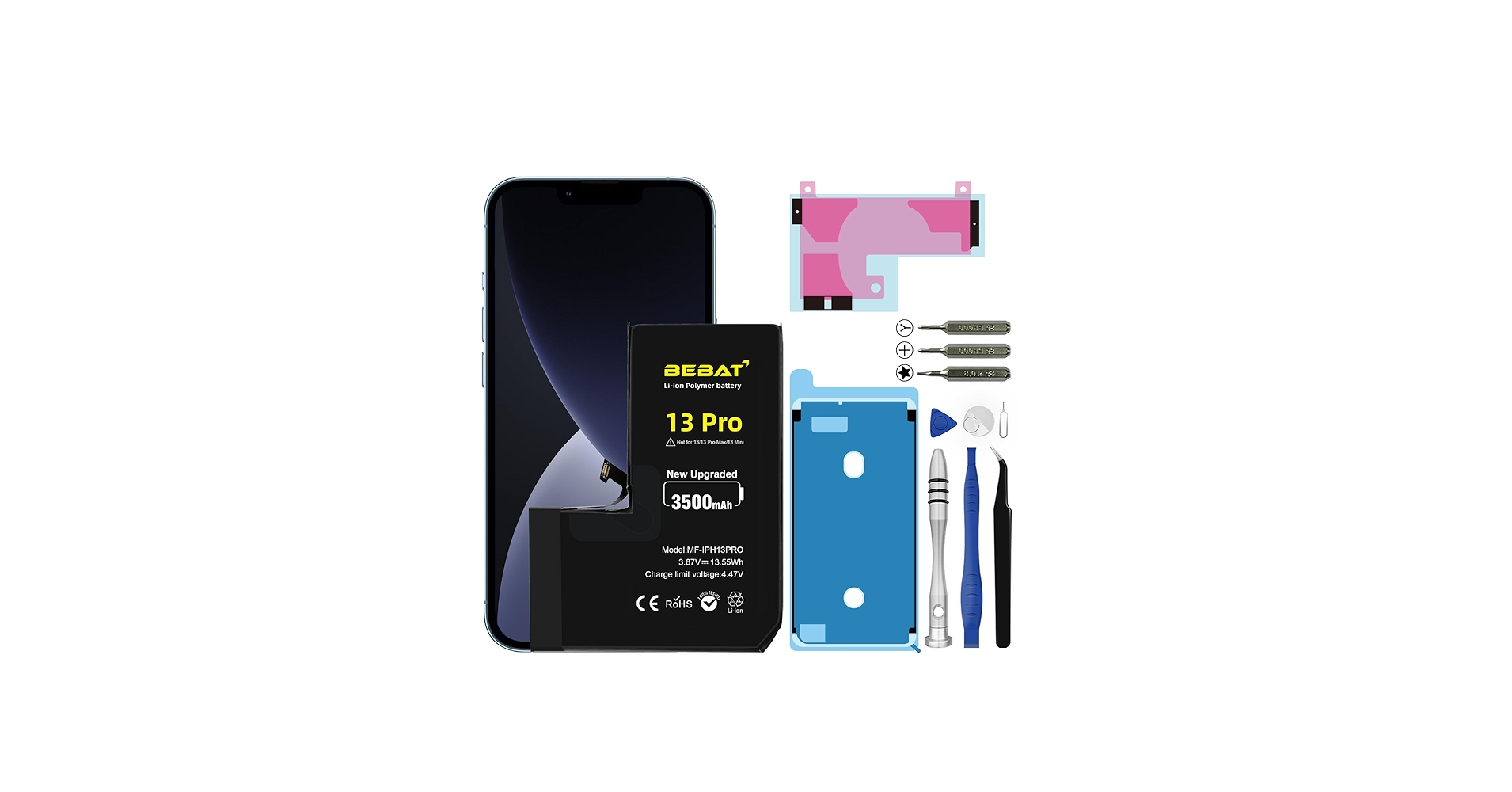 Amazon.com: BEBAT Replacement for iPhone 13 Pro Battery, 3500mAh