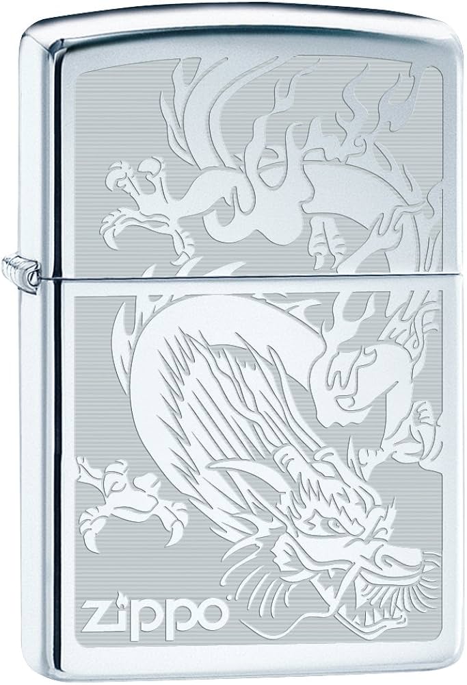 Amazon.com: Zippo Lighter: Dragon, Engraved - High Polish Chrome