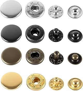 Amazon.com: CRAFTMEMORE 50 Sets Silver Snap Buttons S-Spring