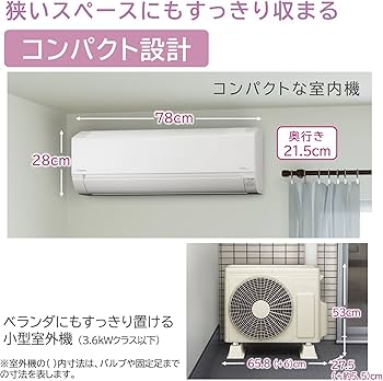 Amazon | 日立 エアコン 6畳 2.2kW RAS-F22RM(W)/SET 白くまくん