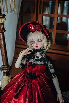 Amazon.co.jp: 1/3 1/4 1/6ドール用Bjd 復古風 貴族風 赤ずきんドレス