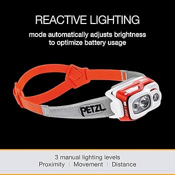 Amazon.com : PETZL, Swift Rl Lamp Orange, Compact, Very Powerful