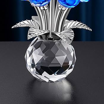 Amazon.co.jp: JAnjiaLxY ガラスの花の置物 クリスタルフラワー