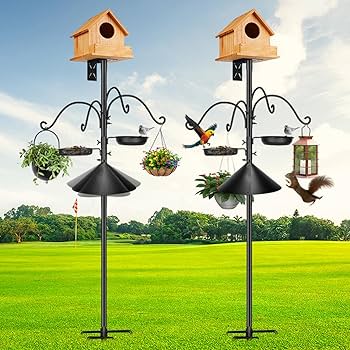 Amazon.com : 92 Inch Metal Bird Feeder Pole with Squirrel-Proof