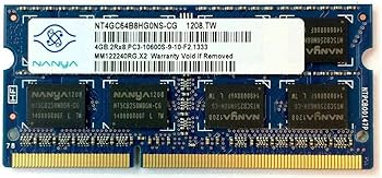 NANYA NT4GC64B8HG0NS-CG 4GB Notebook SODIMM DDR3 PC10600(1333