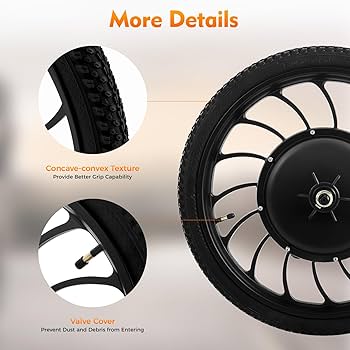 Amazon.co.jp: MOQNISE 20インチ一体型ホイール 48V 1000W 前輪 E-Bike
