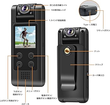 Amazon.co.jp: CLYZSTU 真の4K 小型カメラ ハンディカメラ ブレずに