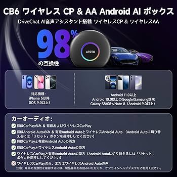 Amazon.co.jp: CB6 AI Box CarPlay 2025年のアップグレード版 CarPlay
