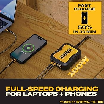 Amazon.com: DEWALT Heavy Duty 4 Port USB C Charger Block, 100W USB