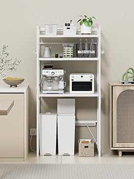 Amazon.co.jp: TKUIN ゴミ箱上ラック 冷蔵庫上 【幅50～80cm伸縮可・2
