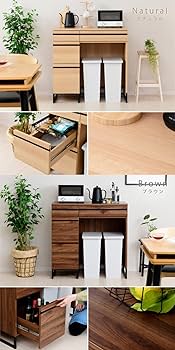 Amazon｜moca company Cloudear キッチンカウンター 幅90 ゴミ箱収納