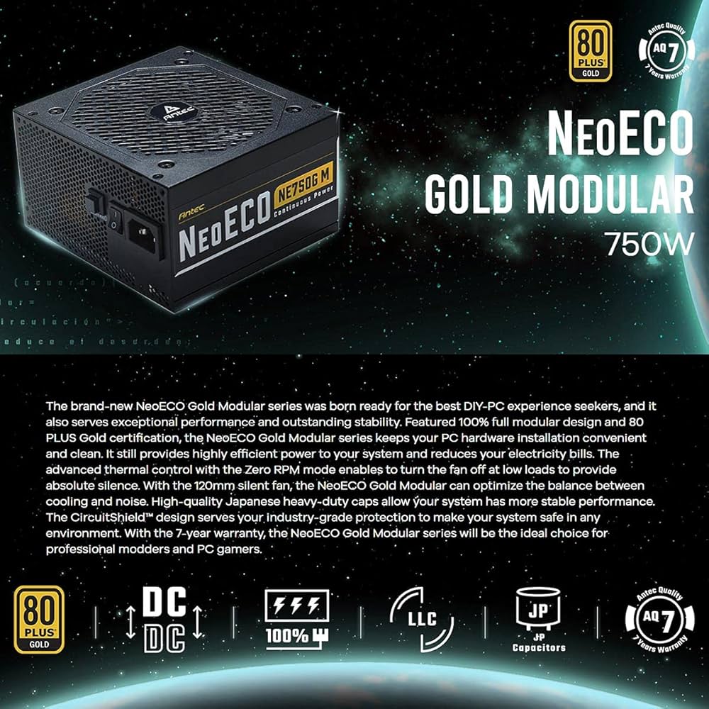 Amazon | ANTEC Antec、80PLUS Gold認証取得 高効率高耐久フル