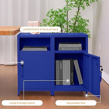 Amazon.com: ALBAD Compact Metal Nightstand with Lockable Cabinet