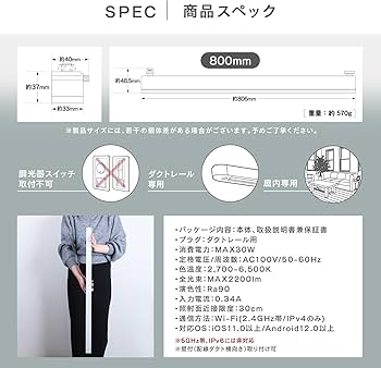 Amazon.co.jp: エジソンスマート ダクトレール用照明 ラインライト