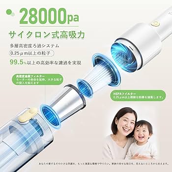 Amazon | 掃除機 コードレス 【2026改良進化モデル！28000Pa超強力吸引