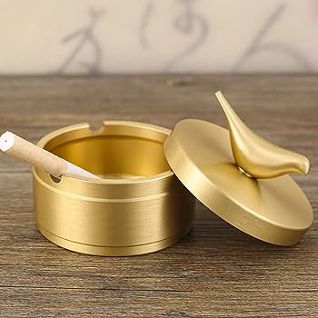Amazon.com: Gold Ashtray Solid Brass Ashtray 4 Slots with