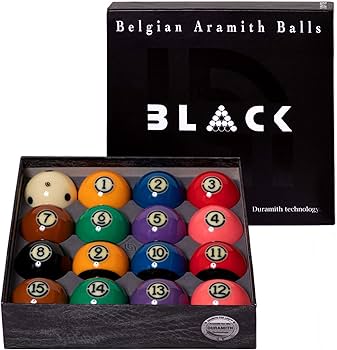 Aramith Tournament Black TV Billiard Pool Ball Set 2 1/4