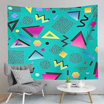 Amazon.com: Remain Unique Tapestry Colorful 1980S Retro Vintage
