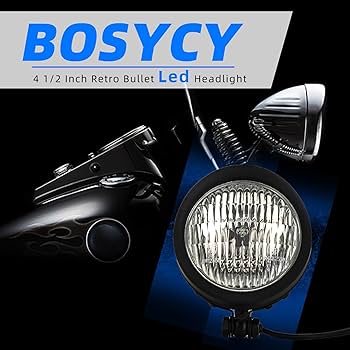 Amazon | BOSCY 4.5インチ ビンテージ LED オートバイヘッドライト