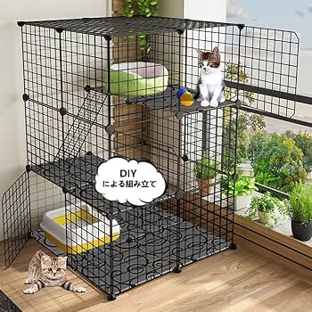 Amazon.co.jp: UYTON 猫ケージ3段(75x36x109cm) 子猫用ケージ 猫ハウス