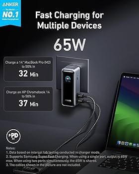 Anker Prime Power Bank, 9,600mAh Battery Pack with 65W Output