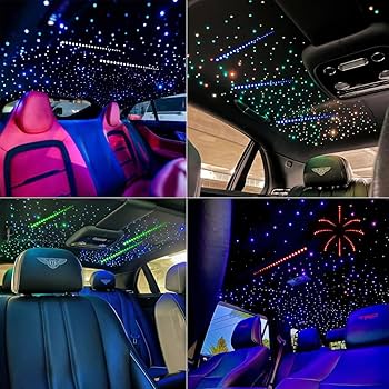 AZIMOM Dual Color 20w Twinkle Fiber Optic Starlight Headliner Kits
