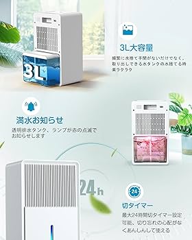 Amazon | JUUE 除湿機 衣類乾燥除湿機 3L 最大除湿量1L/日 【マイナス