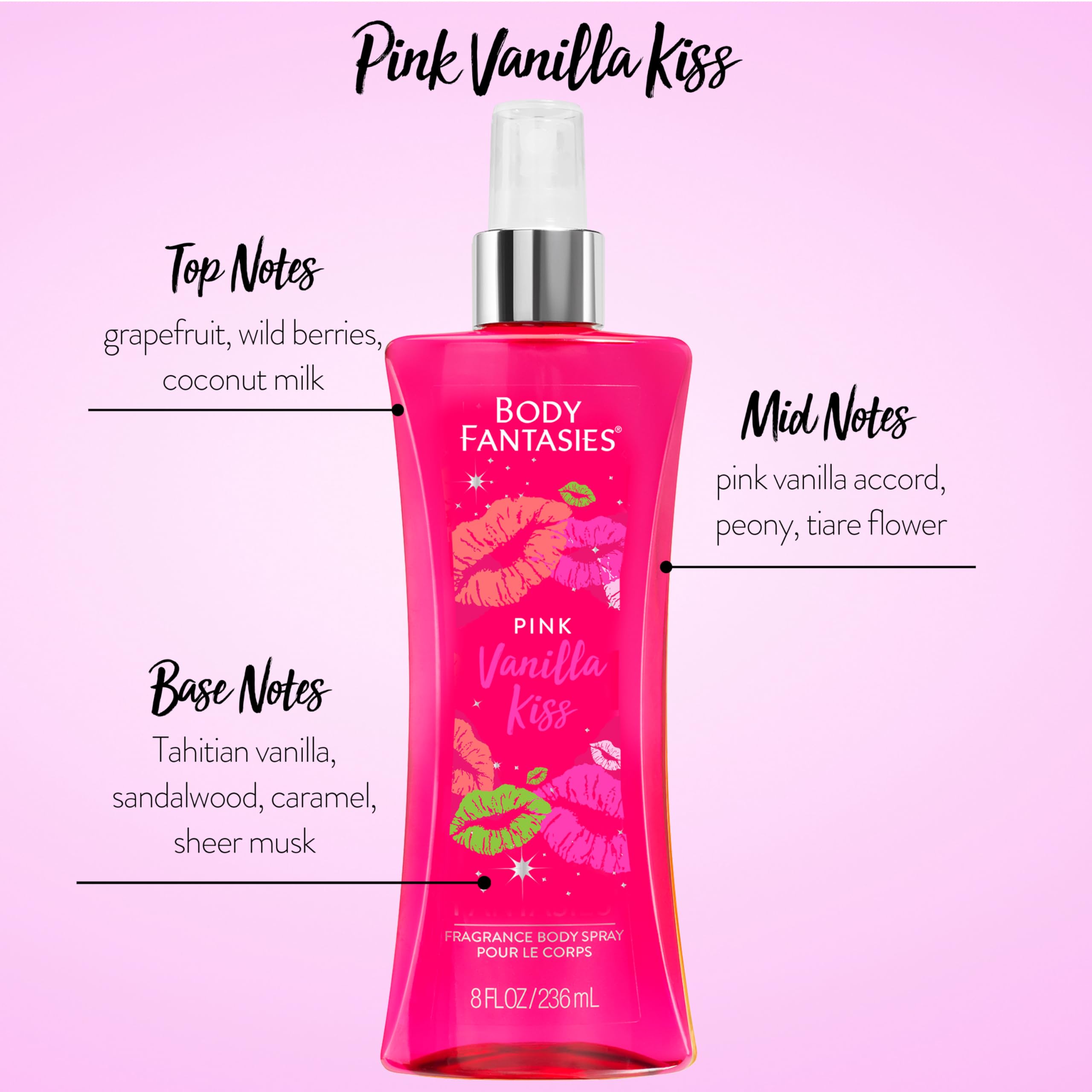 Amazon.com: BODY FANTASIES SIGNATURE Fragrance Body Spray, Pink