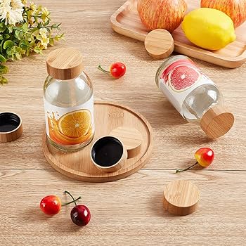 Amazon｜OLYCRAFT 15個 竹製ボトルキャップ 木製スパイス瓶の蓋 竹 瓶