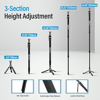 Amazon.com : SIRUI SVM-165 Rapid Monopod for Cameras, 65” Carbon