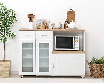 Amazon｜不二貿易 キッチン収納 食器棚 幅120×奥行39.5×高さ89cm