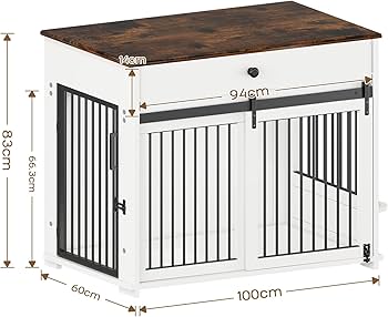 Amazon.co.jp: LAITIMIA 大型犬用ペットケージ スライドドア付き家具調