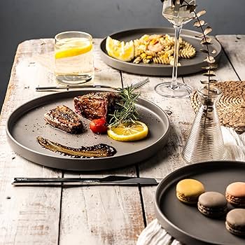 Amazon.com | AmorArc Ceramic Dinnerware Sets for 4, Modern Flat