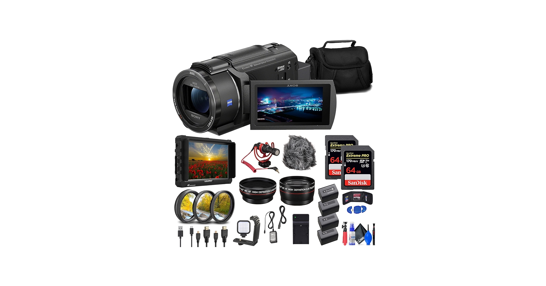 Amazon.com: Sony FDR-AX43 UHD 4K Handycam Camcorder (FDRAX43/B) +