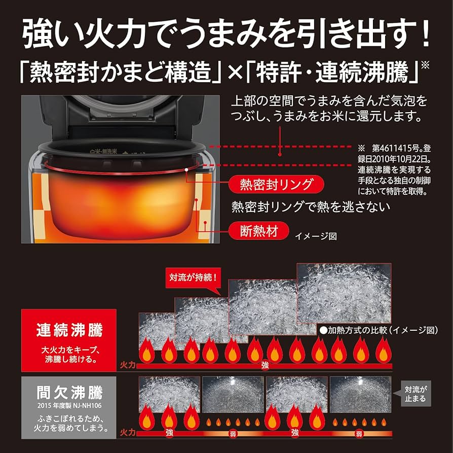 Amazon | MITSUBISHI NJ-VXD10-B 炭炊釜 藍墨 [IH 炊飯器 (5.5合炊き