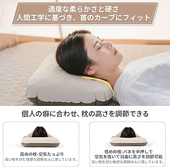 Amazon | Naturehike 公式 キャンプ 枕 エアー ピロー 2in1 寝心地 高
