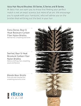 Amazon.com: Ibiza Hair Boar Hair Round Brush (G4-65mm) | Hybrid