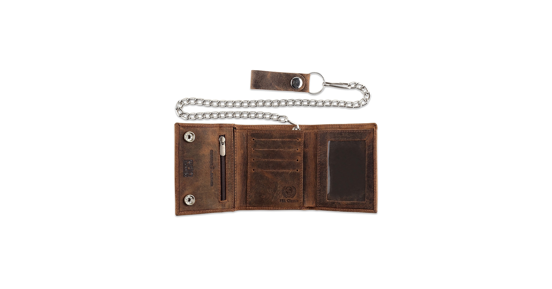 Amazon.com: F&L CLASSIC RFID Blocking Men's Tri-fold Vintage Biker