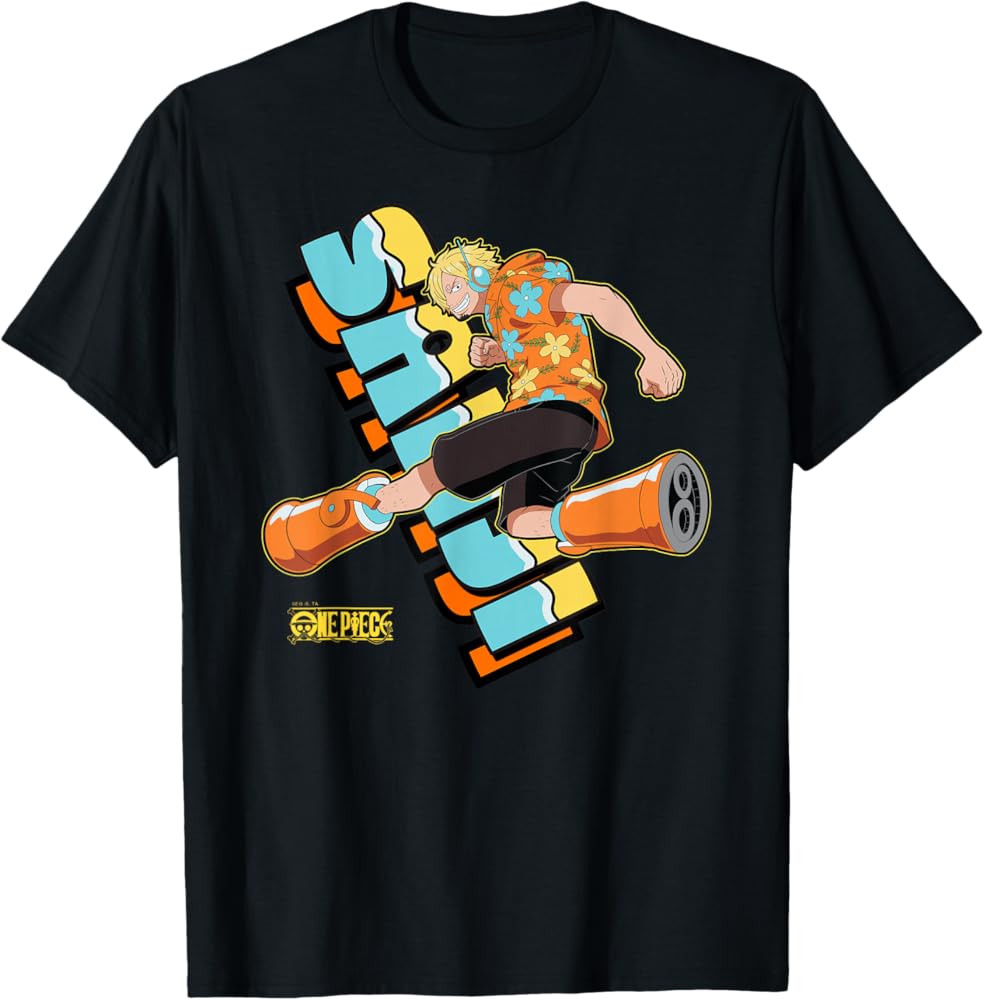 Amazon.com: One Piece Anime Sanji Egghead Island T-Shirt