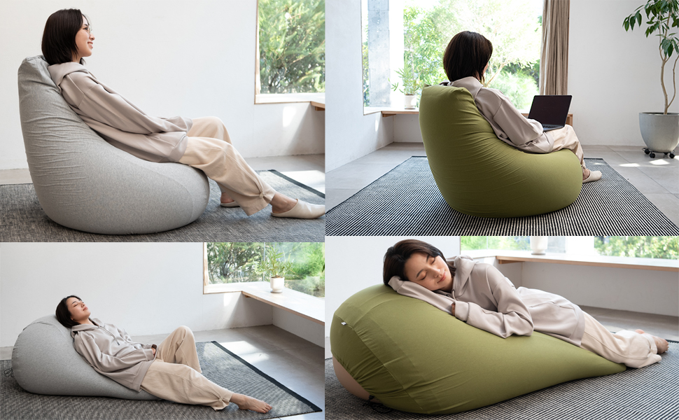 Amazon.co.jp: フレックス販売 ビーズクッション 埋もれる幸せ 日本製