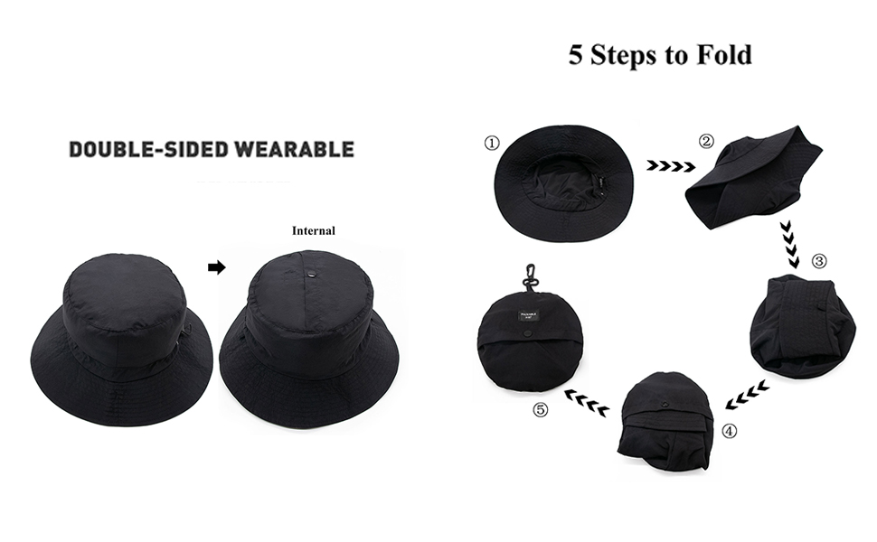 Amazon.com: YAMEIZE Waterproof Bucket Hat with String - Packable