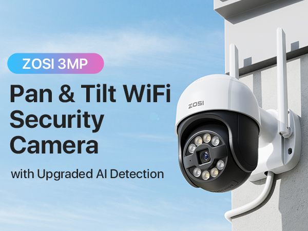 ZOSI C289 2K HD WiFi Security Camera Outdoor,Person Vehicle