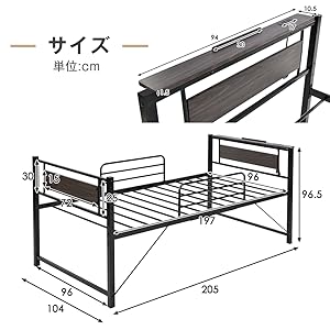 Amazon｜ロフトベッド パイプベッド シングル ハイベッド ベッド