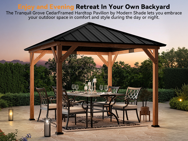 Amazon.com : Modern Shade Tranquil Grove Wood Gazebo 10' x 10