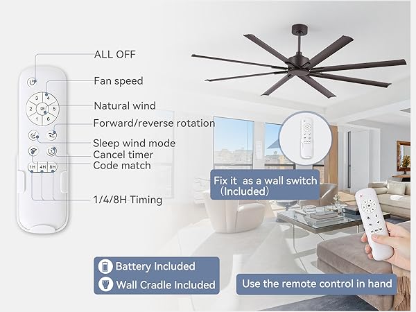 Amazon.com: ZMISHIBO 84 Inch Industrial DC Motor Ceiling Fan